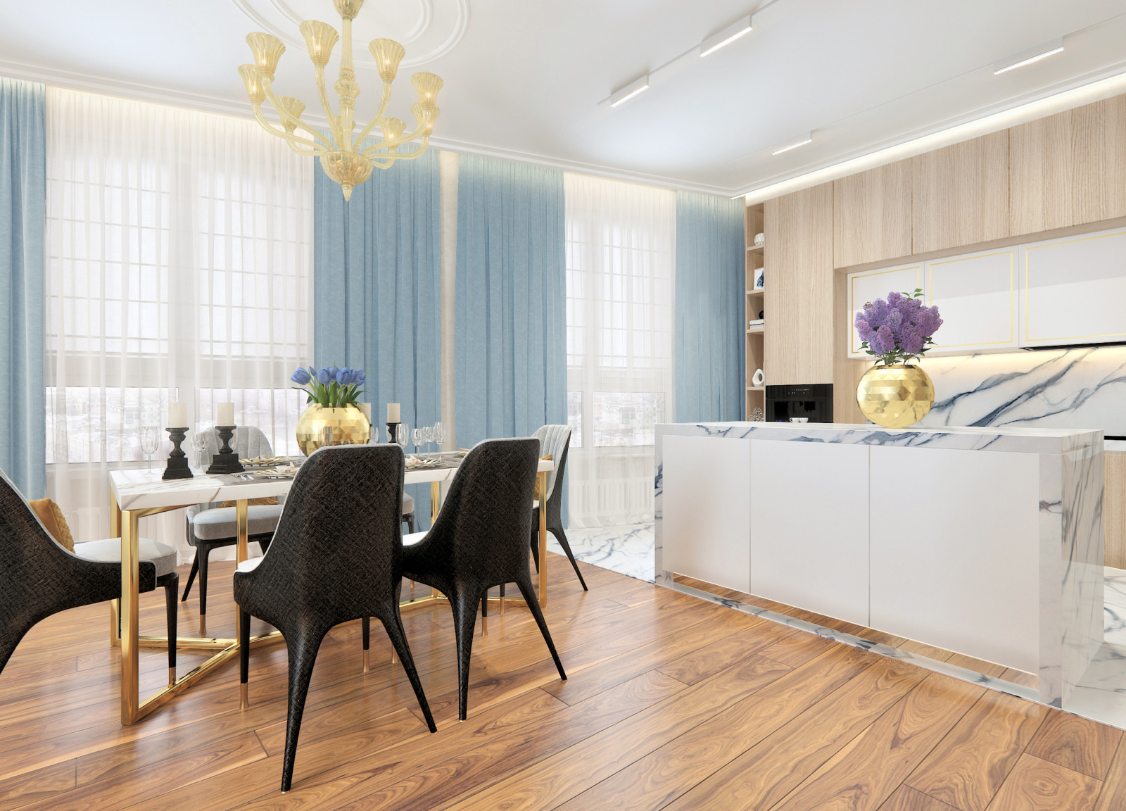 Современный интерьер в смешанном стиле.