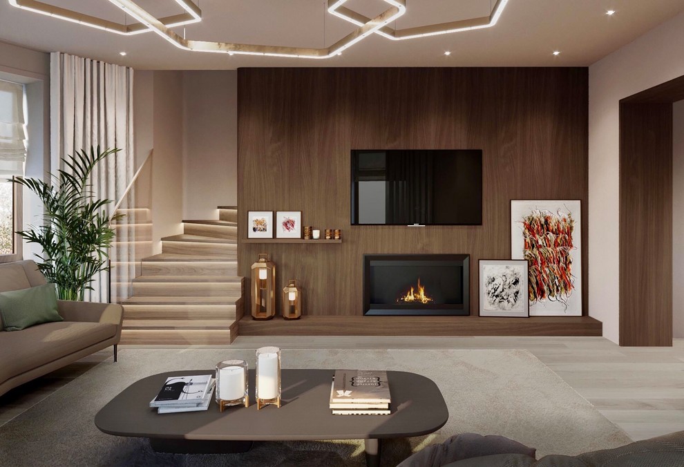 Интерьер двухуровневой квартиры в Калининграде.