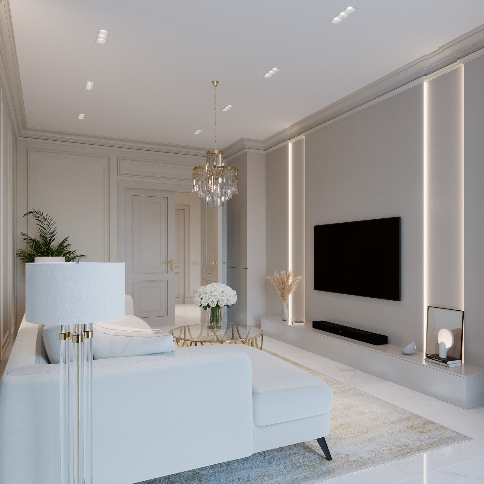 Светлый интерьер в классическом стиле