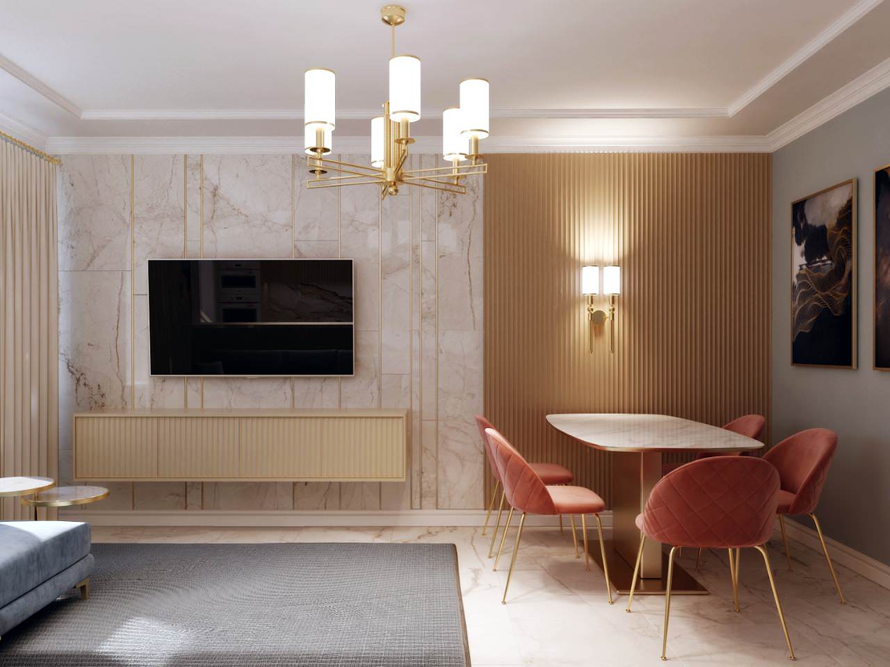 2001 - Гостиная - кухня (вариант 1)