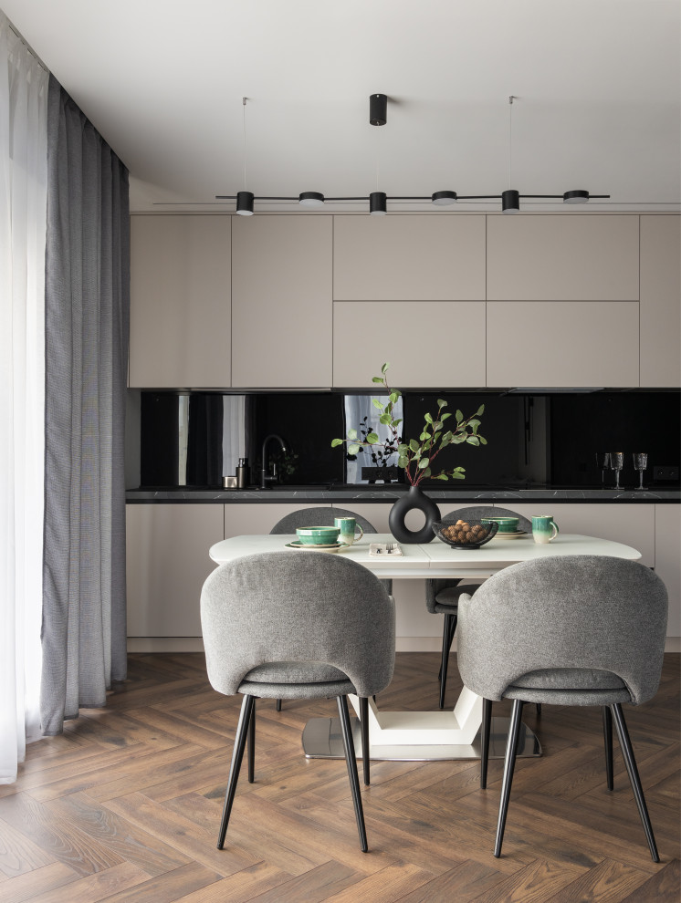 Минималистичная кухня-гостиная