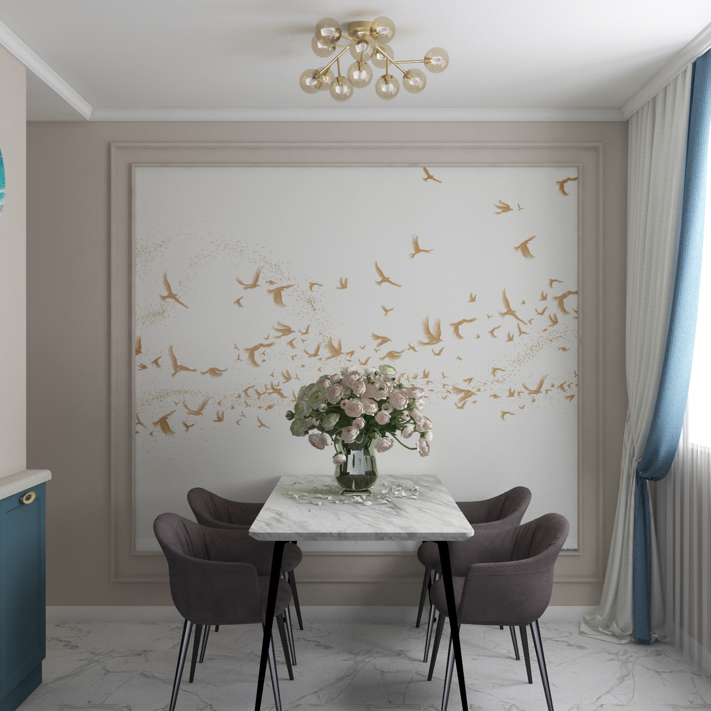 Дизайн квартиры "Золотая линия"