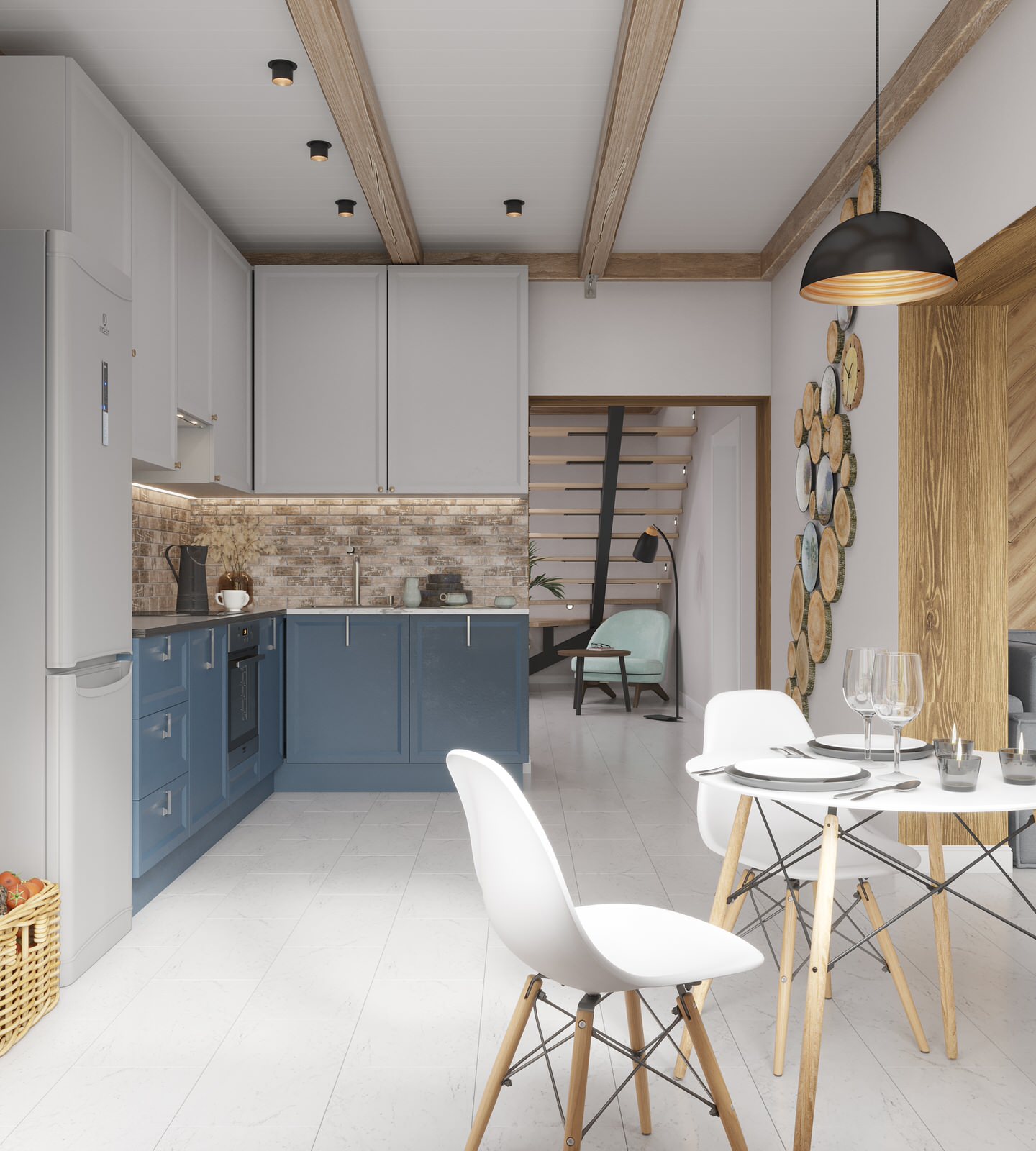 Кухня-гостиная в дачном доме