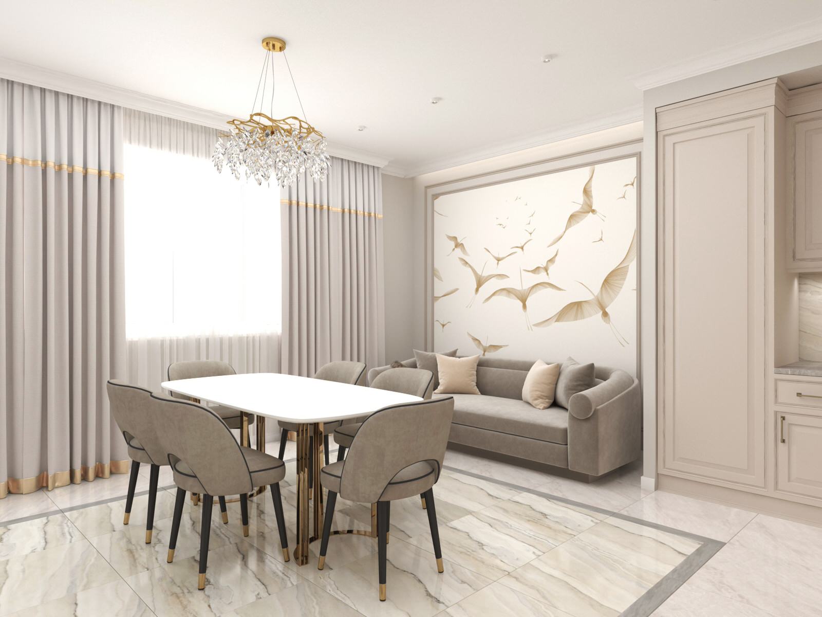 Кухня-гостиная 28 кв.м