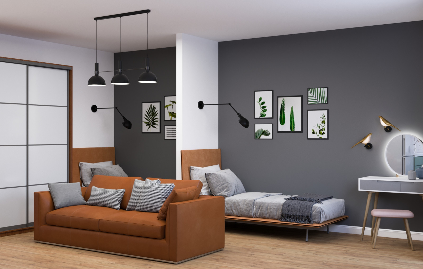 Однокомнатная квартира в скандинавском стиле