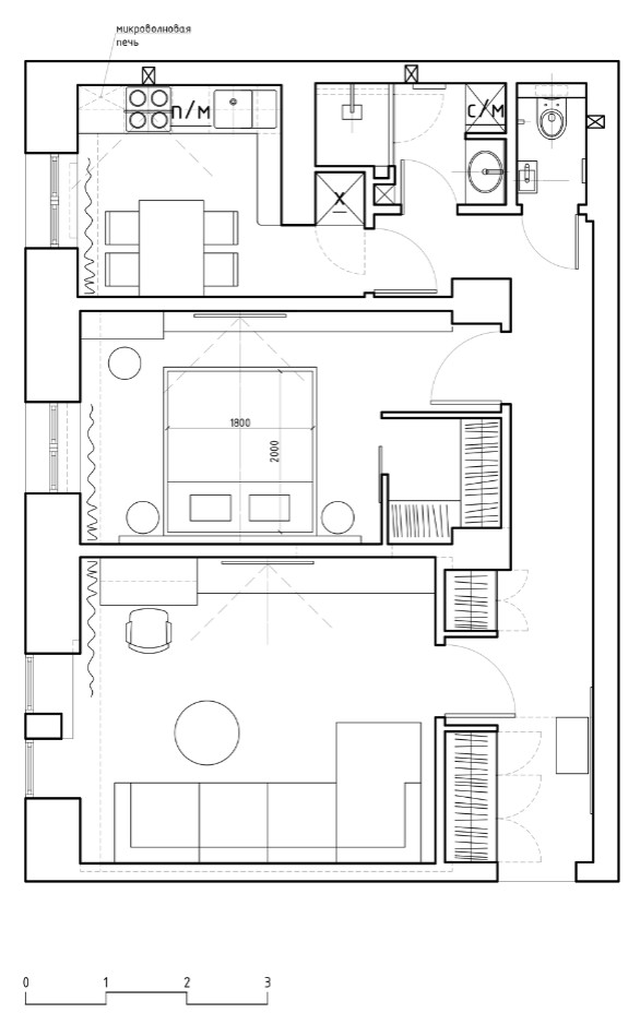 Обложка проекта: 2-комнатная квартира 60 м.кв.