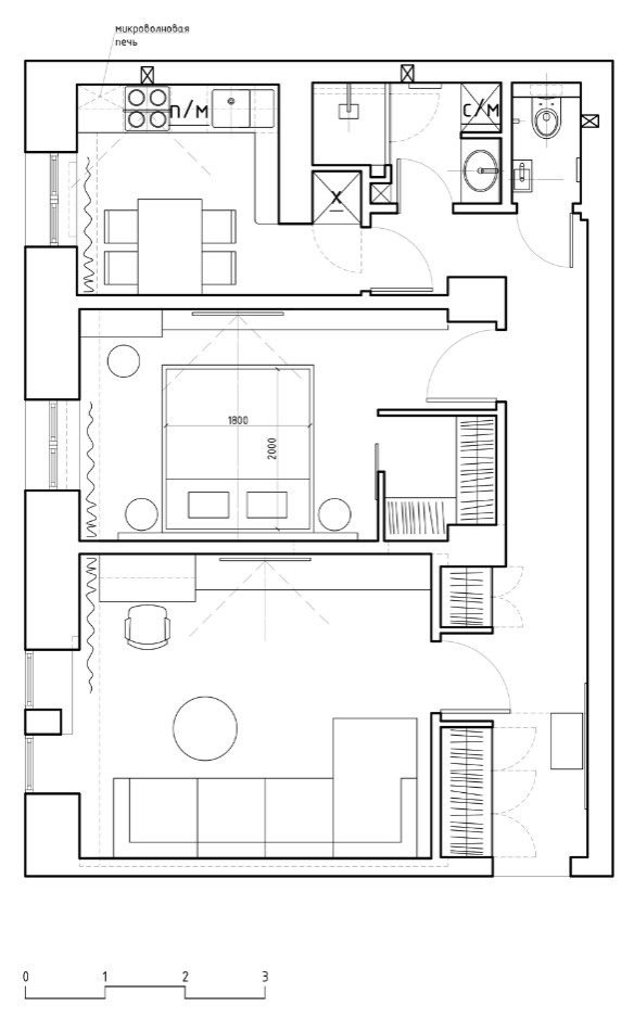 Обложка проекта: 2-комнатная квартира 60 м.кв.