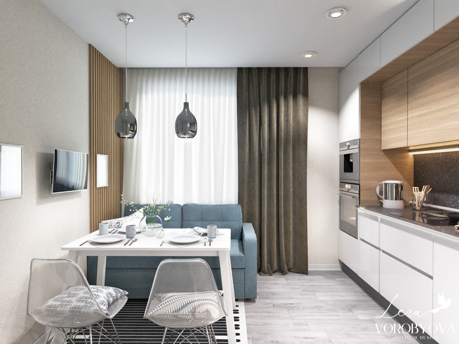 Двухкомнатная квартира в серых тонах