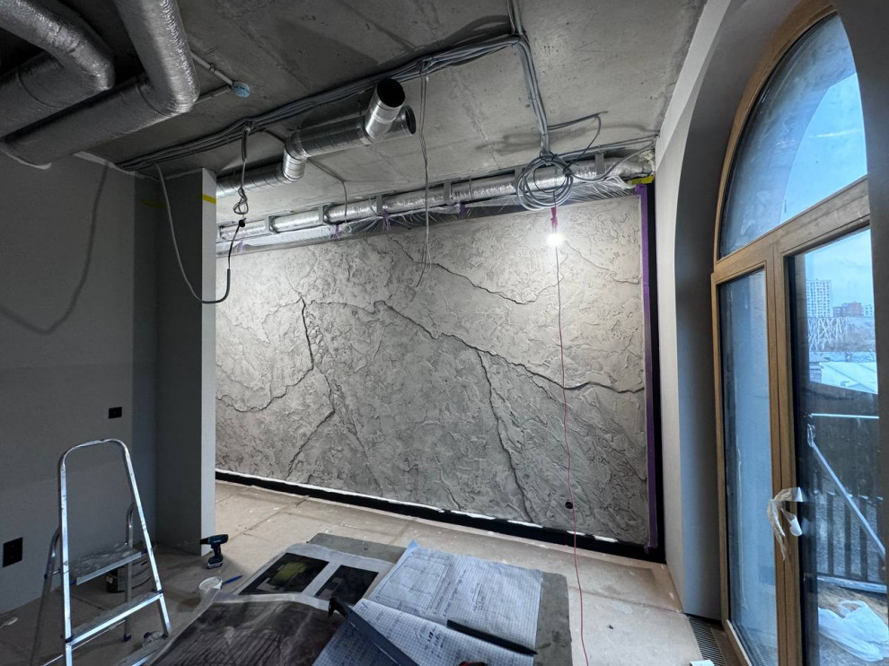 Остекленная перегородка LOFT с динамическим окном (слайд)