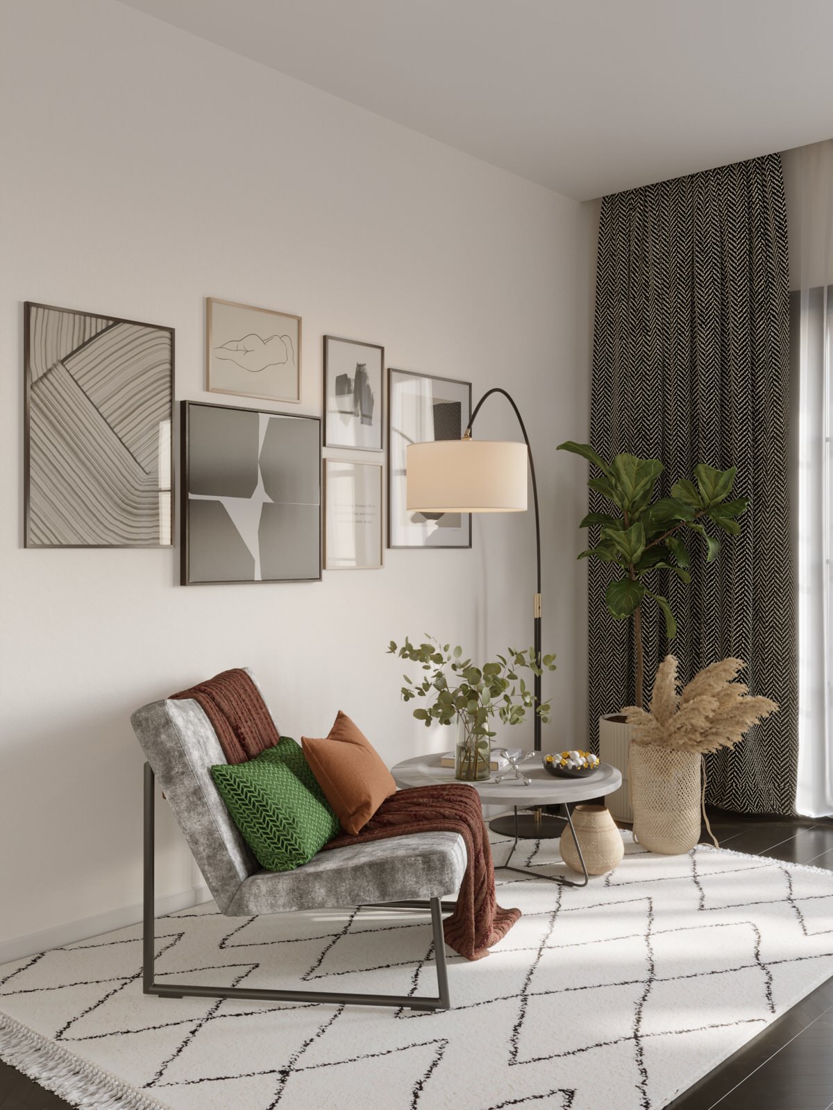 Обложка проекта: Фрагмент гостиной комнаты