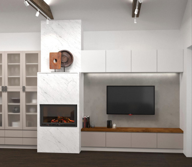 Гостиная-столовая в загородном доме