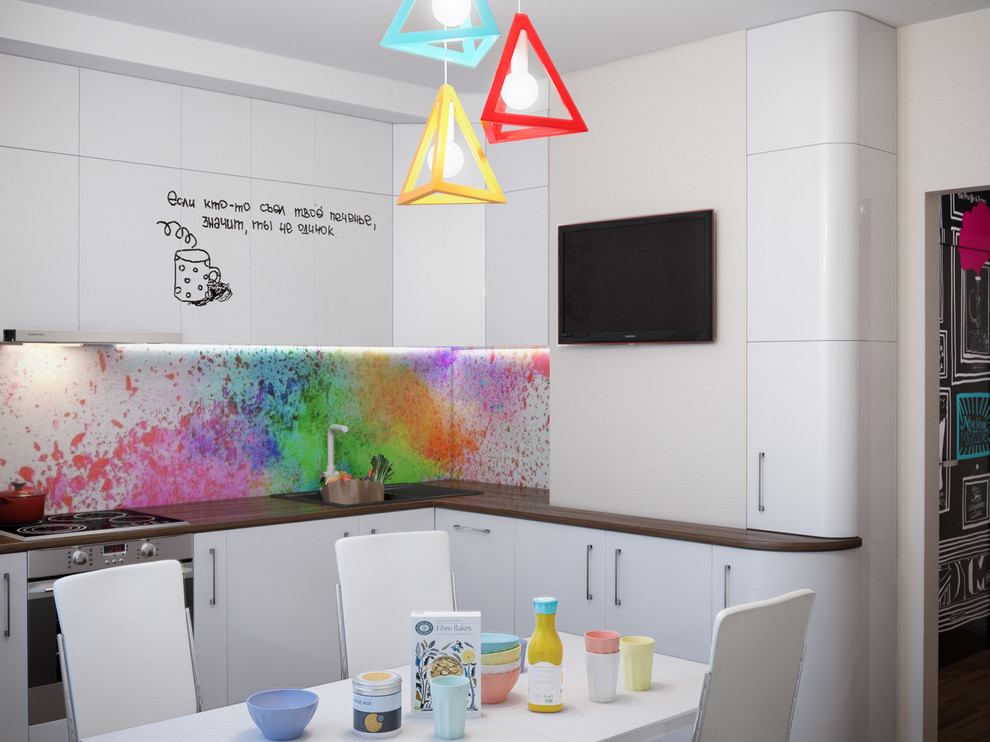 Современная кухня в стиле фьюжн, поп-арт