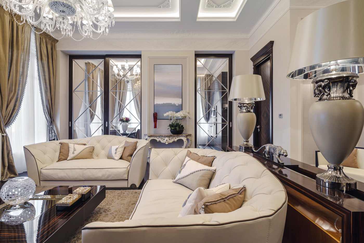 Interior design of apartment on Italian Riviera