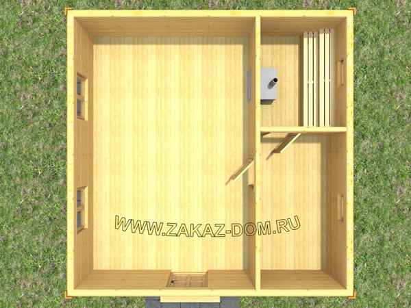 Баня из профилированного бруса (6х6 м) - Проект № Б-25