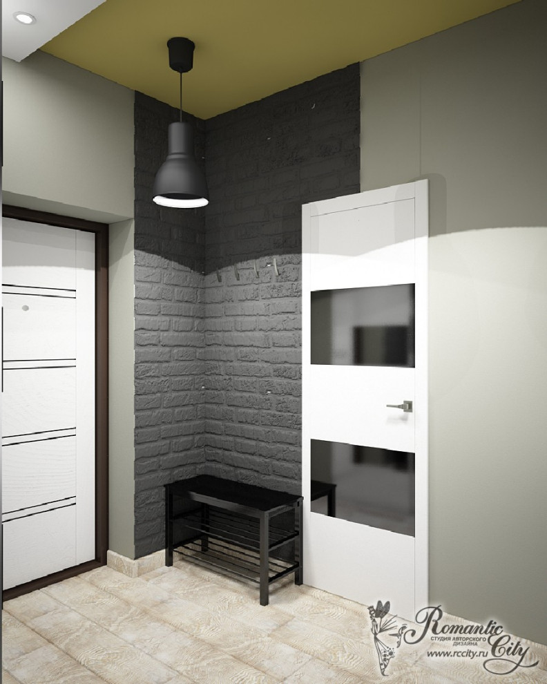 Дизайн однокомнатной квартиры для молодого человека в современном стиле (г.Красн