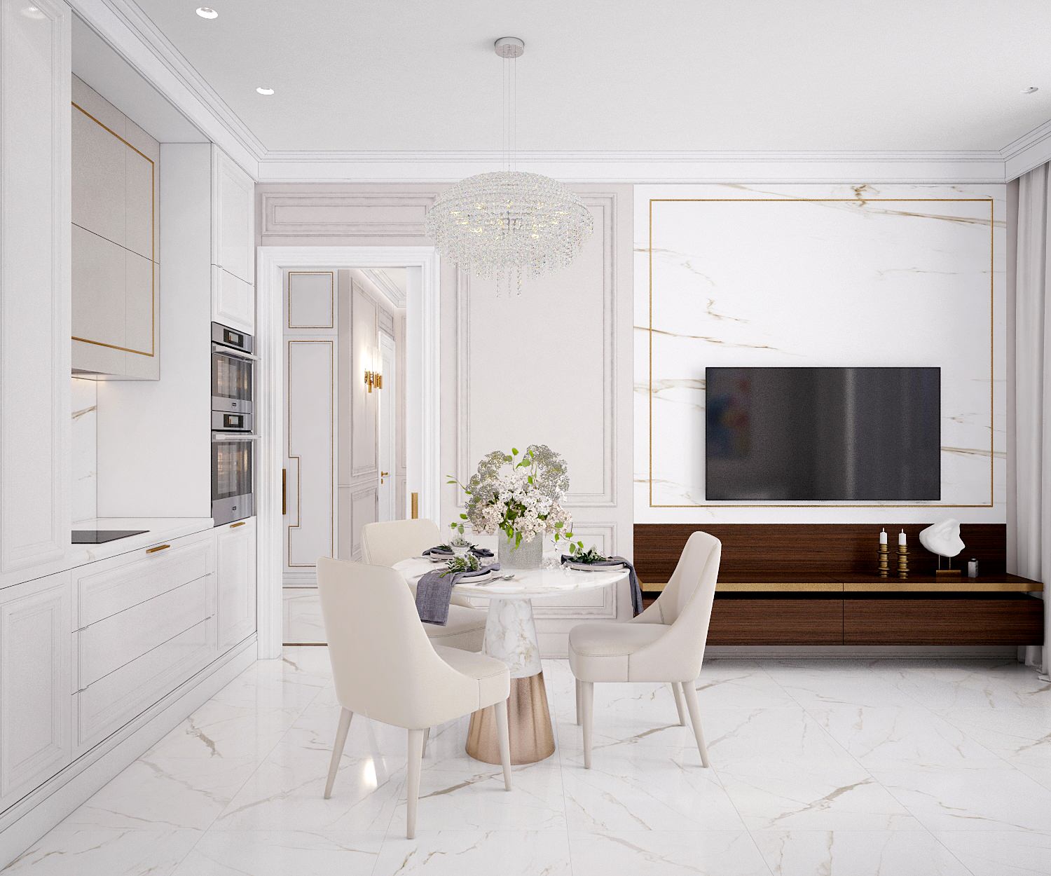 Элегантная и строгая современная классика - 80 кв.м.