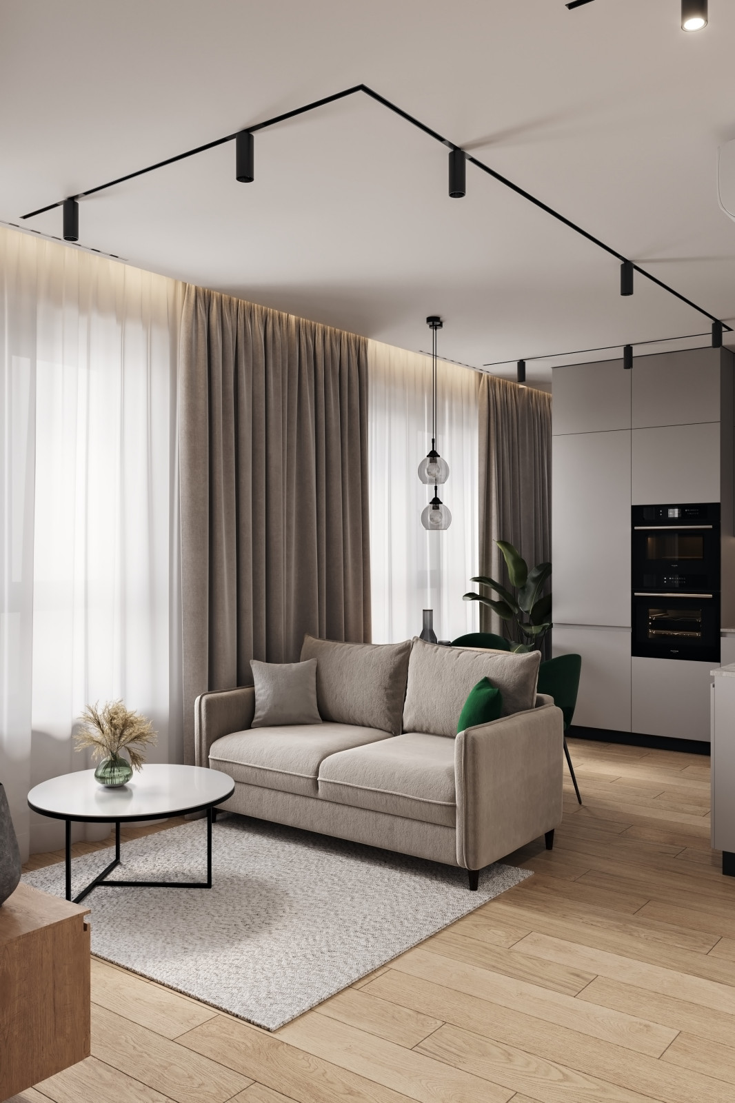 Дизайн интерьера квартиры в современном стиле в ЖК Селигер Сити, Москва