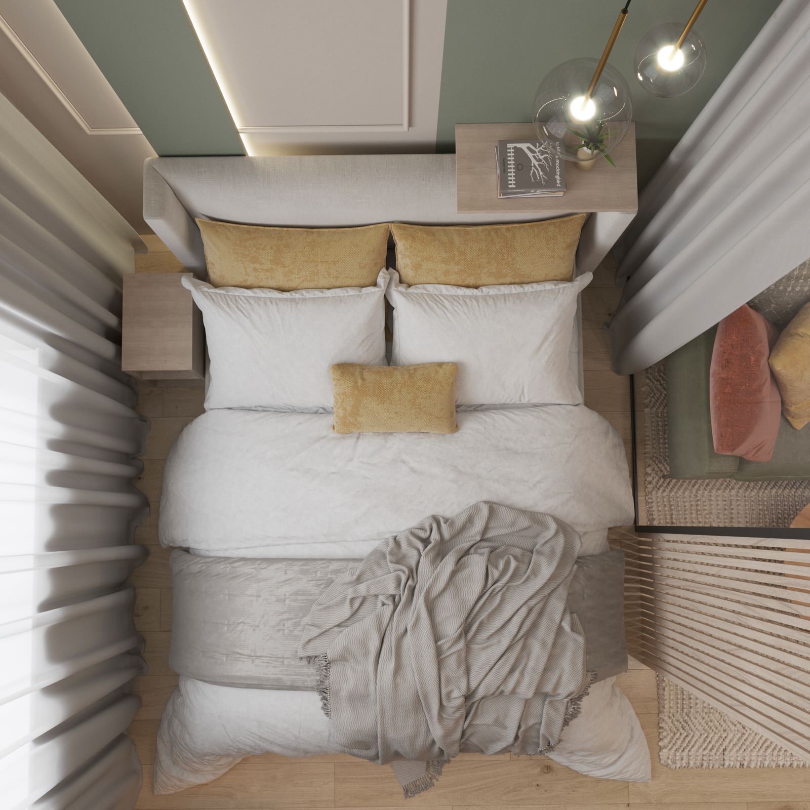 Обложка проекта: Спальня-гостиная из проекта квартиры для молодой пары