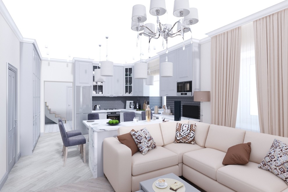 кухня гостиная в стиле классическом стиле