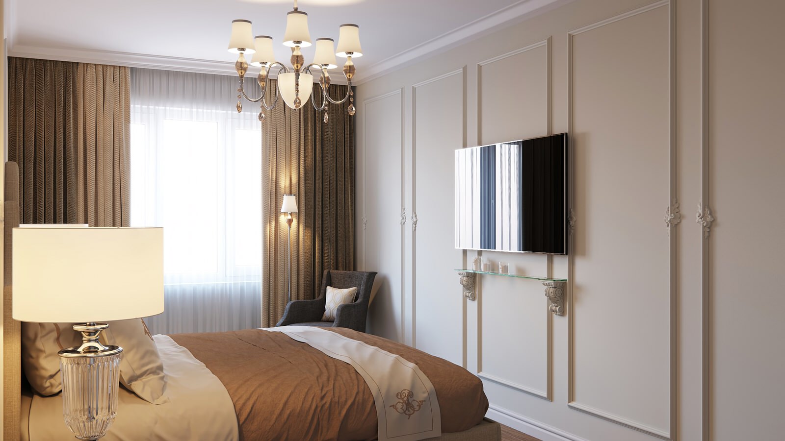 Спальня в стиле Неокласика ЖК Летний сад