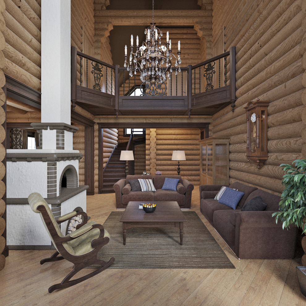 Интерьер загородного деревянного дома