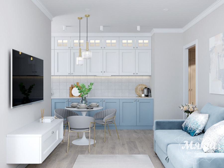 Дизайн маленькой кухни-гостиной в Екатеринбурге