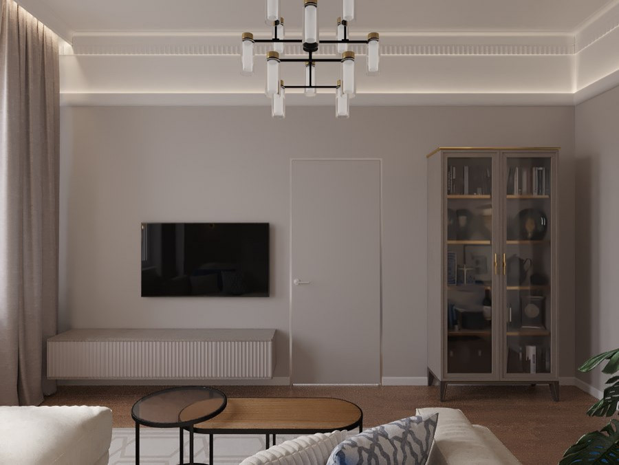 Обложка проекта: Гостиная в доме сталинской эпохи с высокими потолками в городе Сухуми