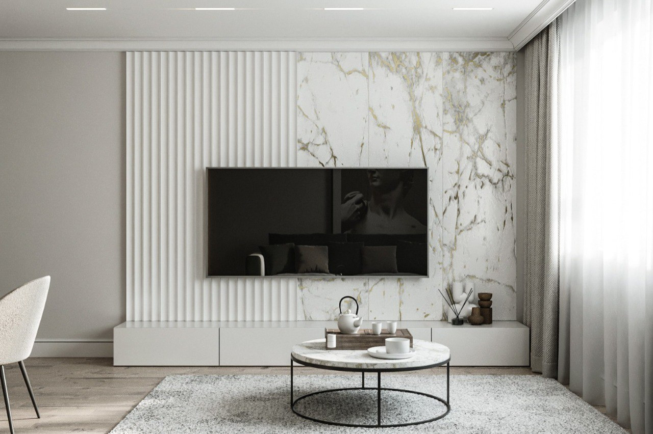 Кухня гостиная в проекте 100 кв м в ЖК Символ.