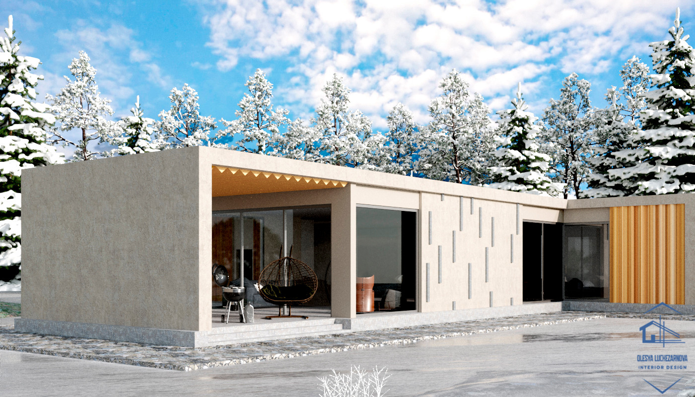 Обложка проекта: Экстерьер минималистичного дома