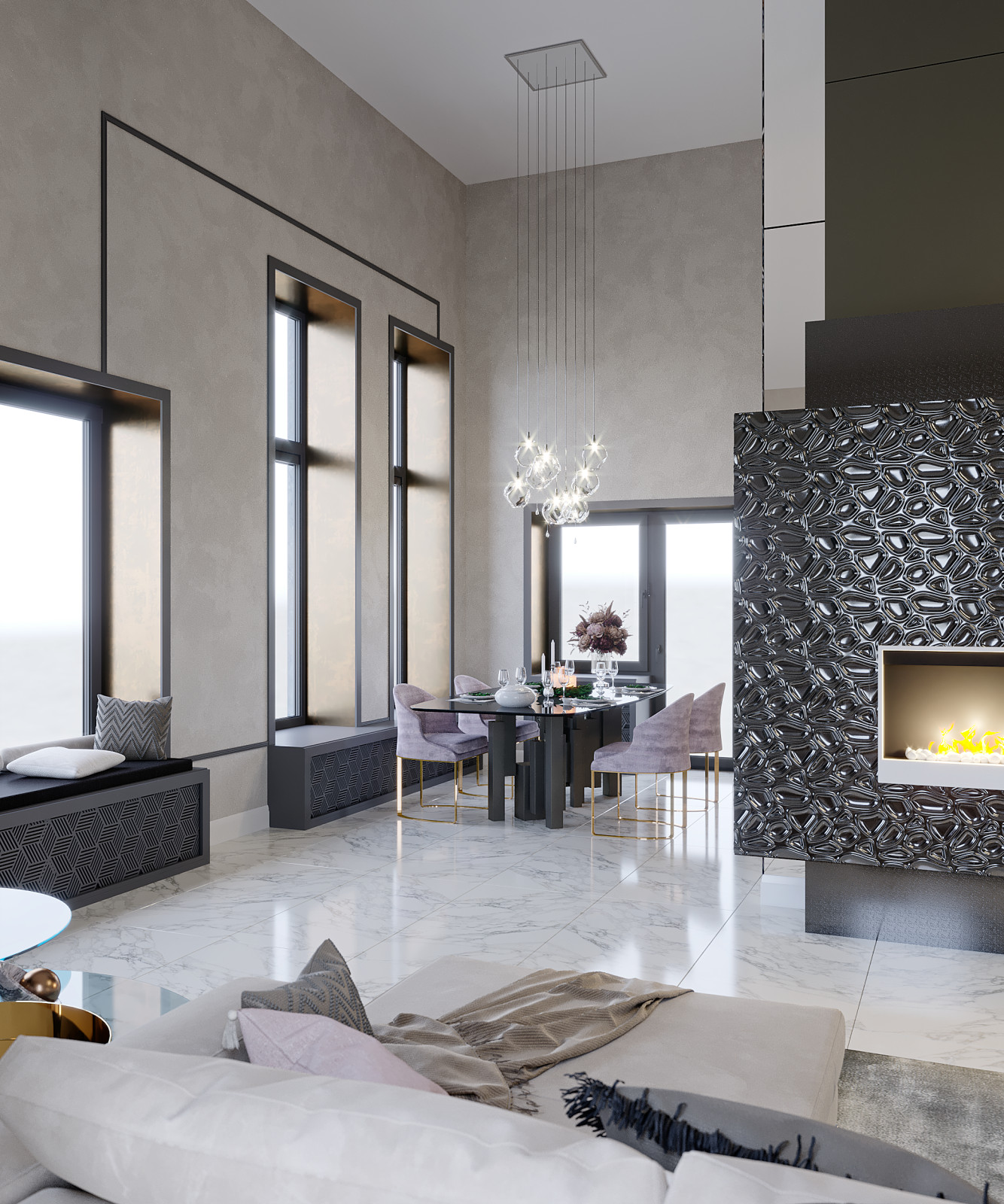 Двухэтажный дом со вторым светом "Искристая прохлада грез"