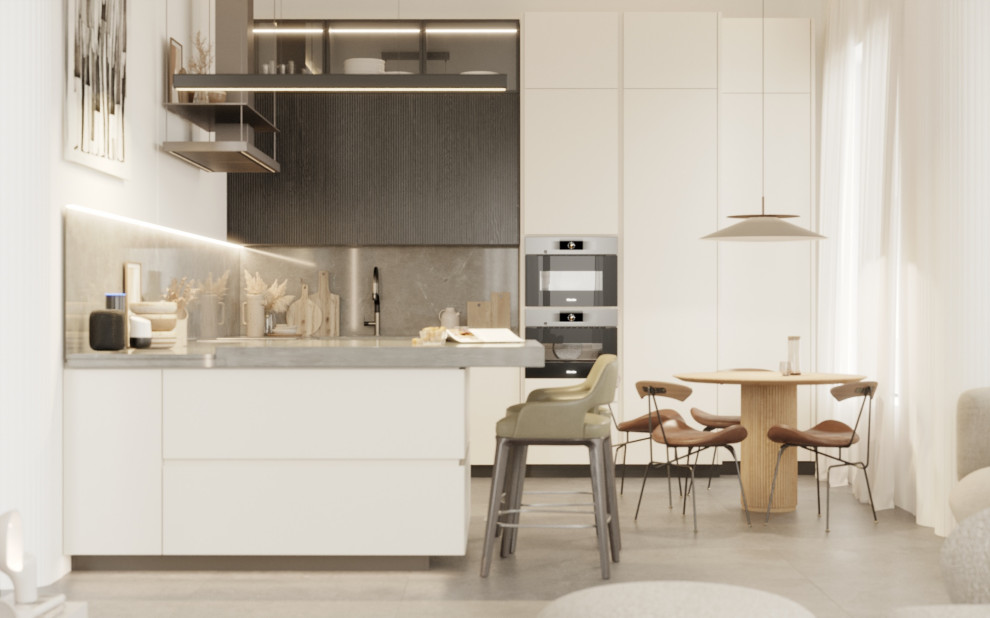 Обложка проекта: Проект для молодой семьи. Загородный дом в светлых тонах