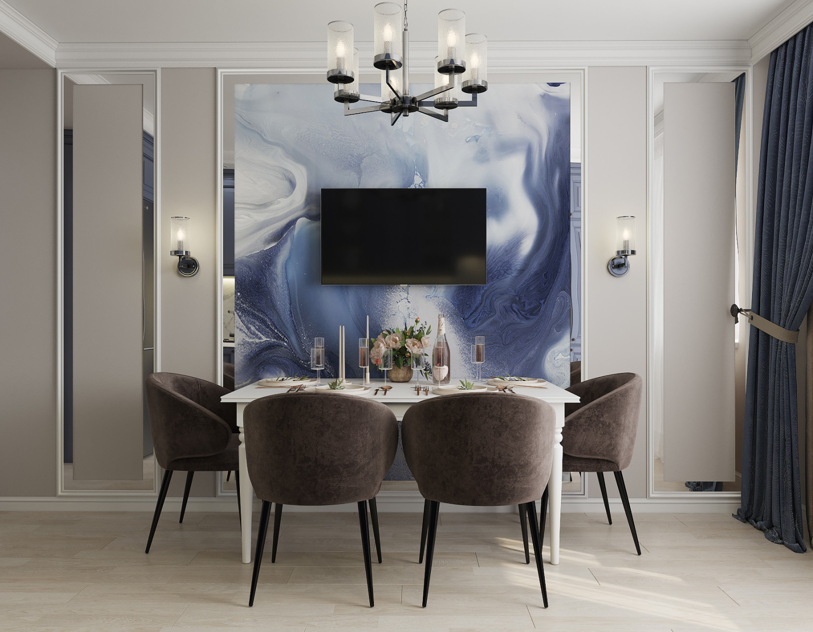 Обложка проекта: Яркая классика в трехкомнатной квартире