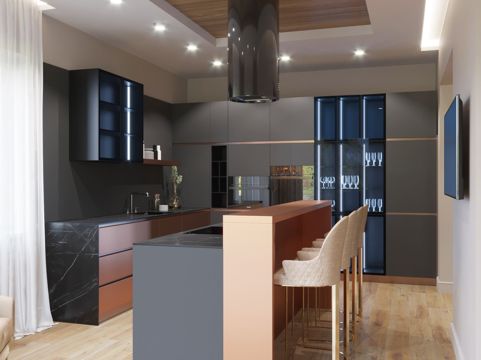 Обложка проекта: Проектирование кухни с яркими фасадами