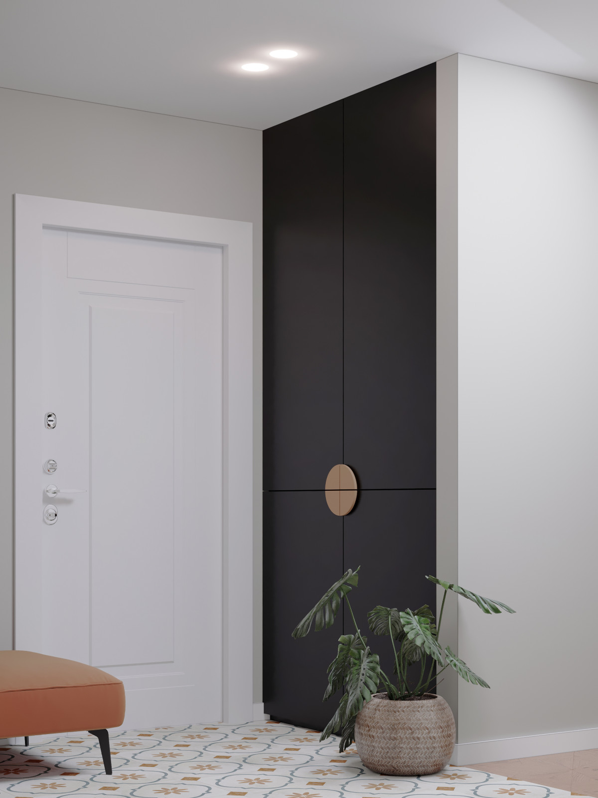 3D визуализация двухкомнатной квартиры в скандинавском стиле