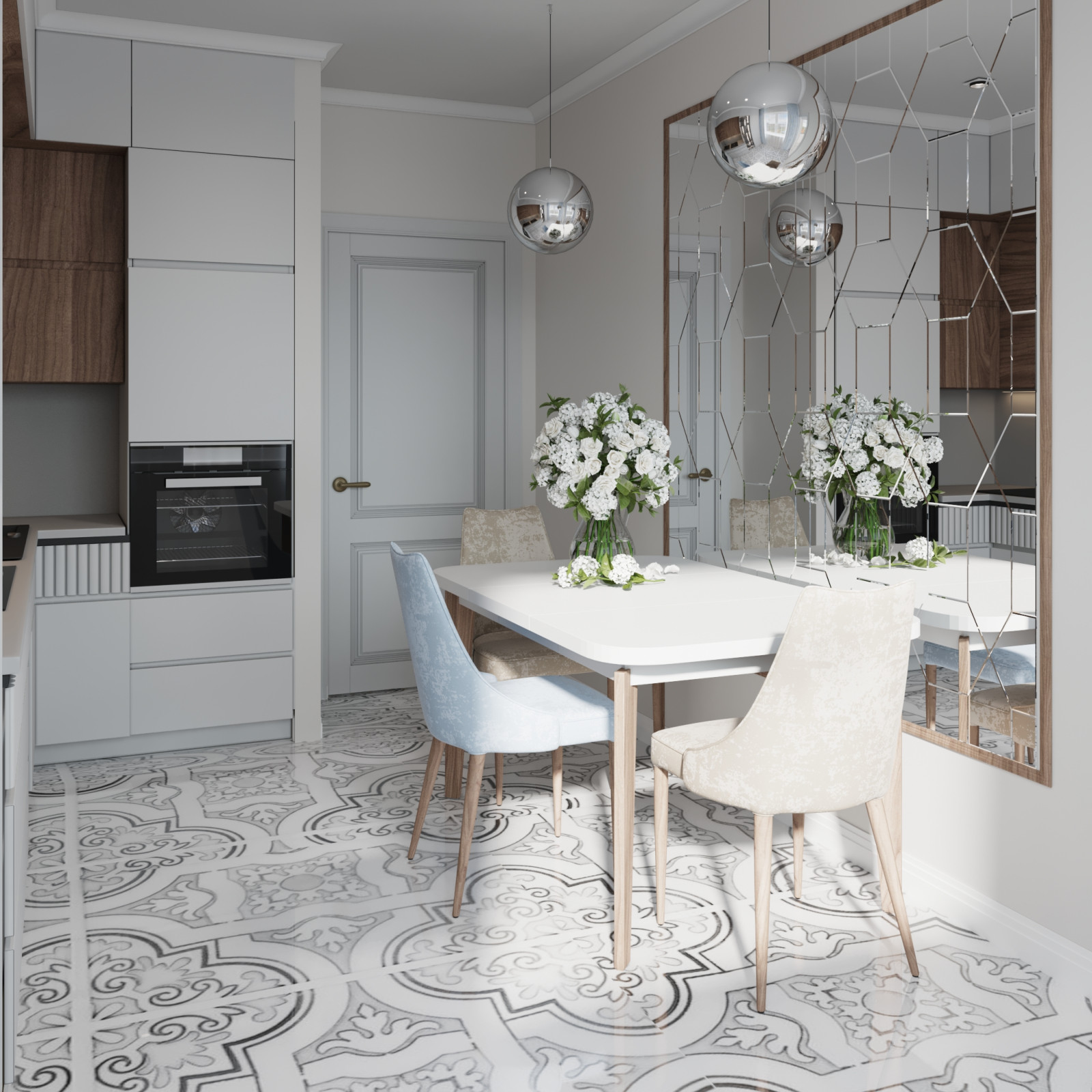 легкая неоклассика в голубом