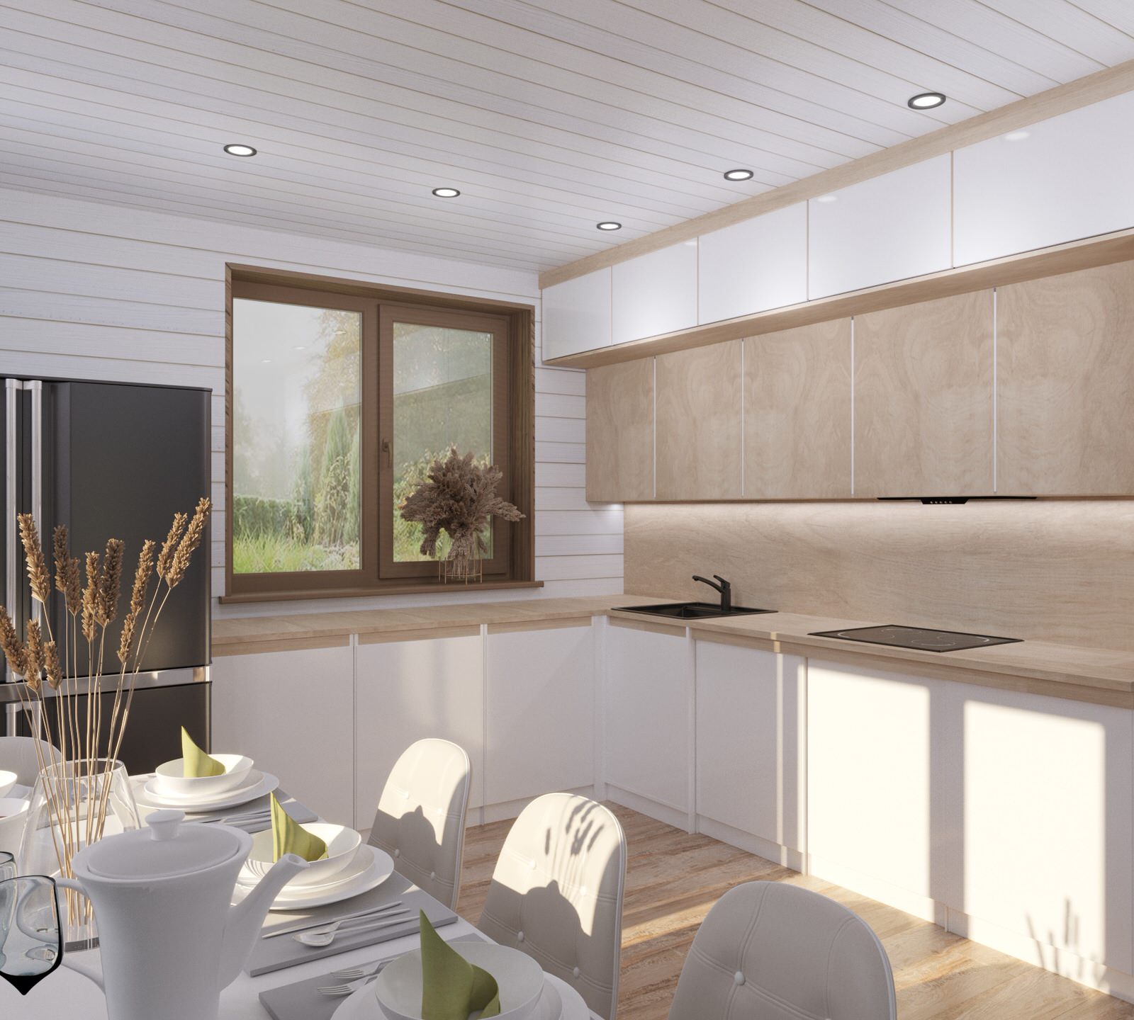 Двухэтажный дом с стиле скандинавского минимализма