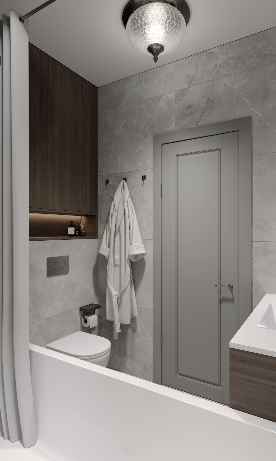 Дизайн квартиры в современном стиле в серых тонах