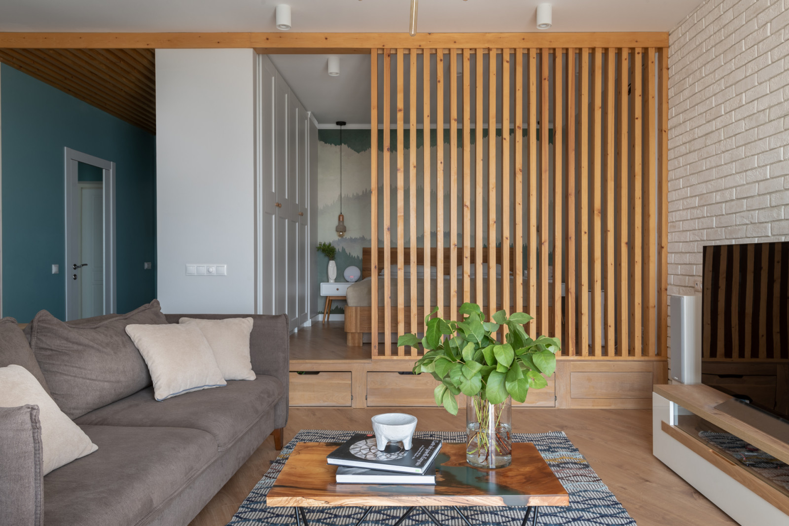 Интерьер квартиры-студии в ЖК Ньютон