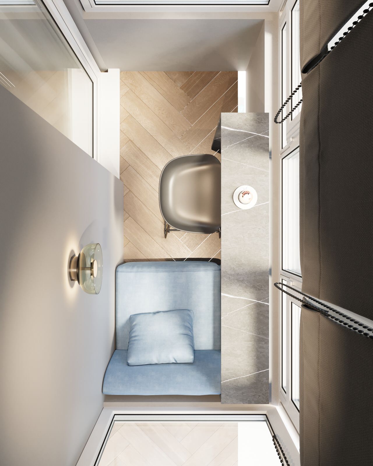 Лоджия. ЖК "Гринсайд". Квартира-студия 38 м²