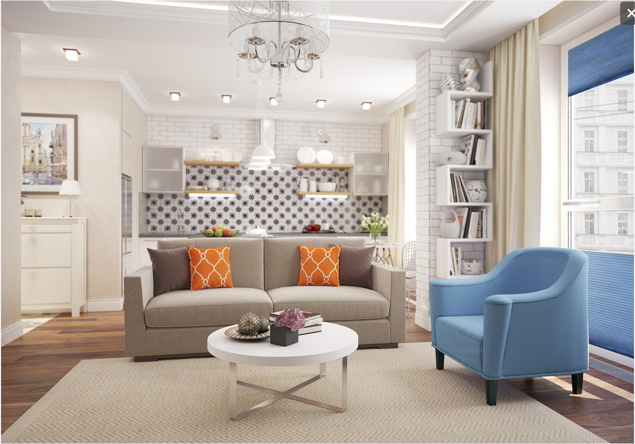 Обложка проекта: Квартира-студия в стиле 60х.