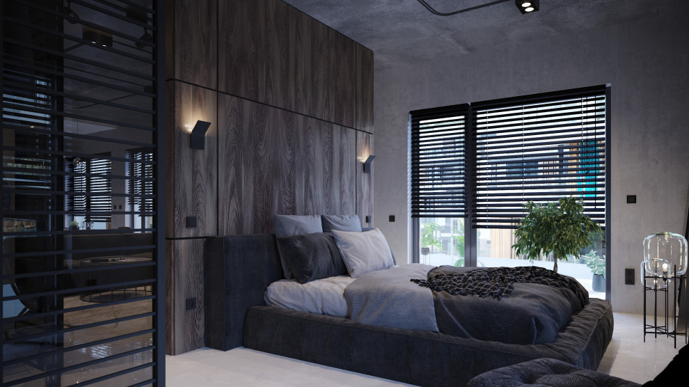 Интерьер квартиры в индустриальном стиле для холостяка