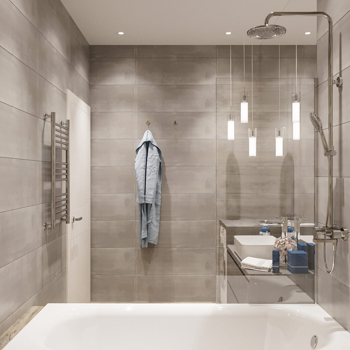 Женственный лофт в ЖК Триколор (визуализация)