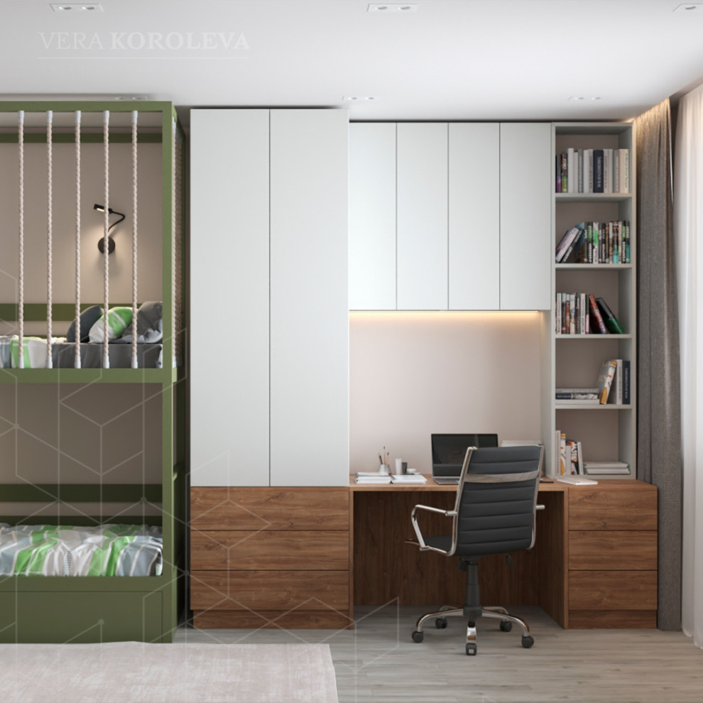 Дизайн-проект двухкомнатной квартиры для семьи с детьми в ЖК "Модум"