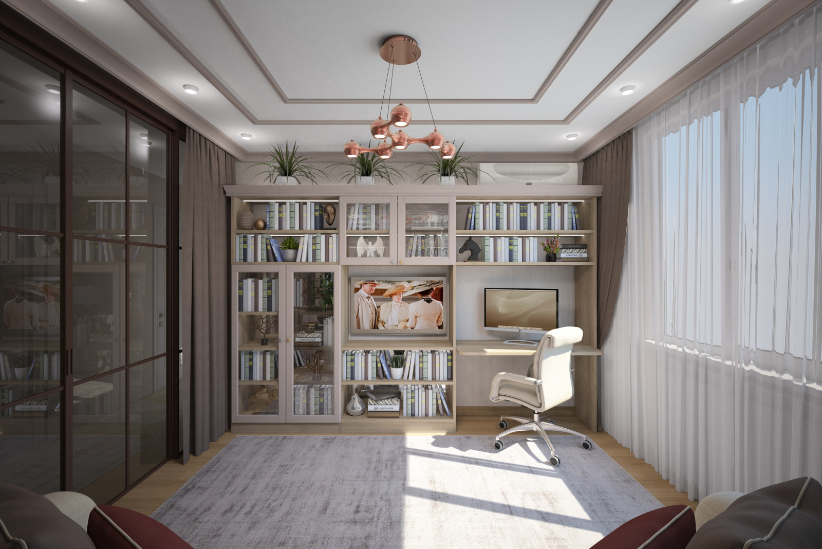 Обложка проекта: Кабинет. Квартира в многоэтажном доме 160м2. 2 Варианта.