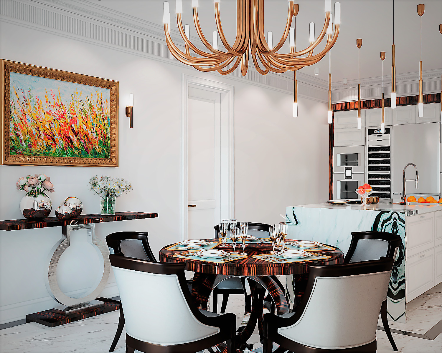 Меблирование загородного дома на рублевском ш