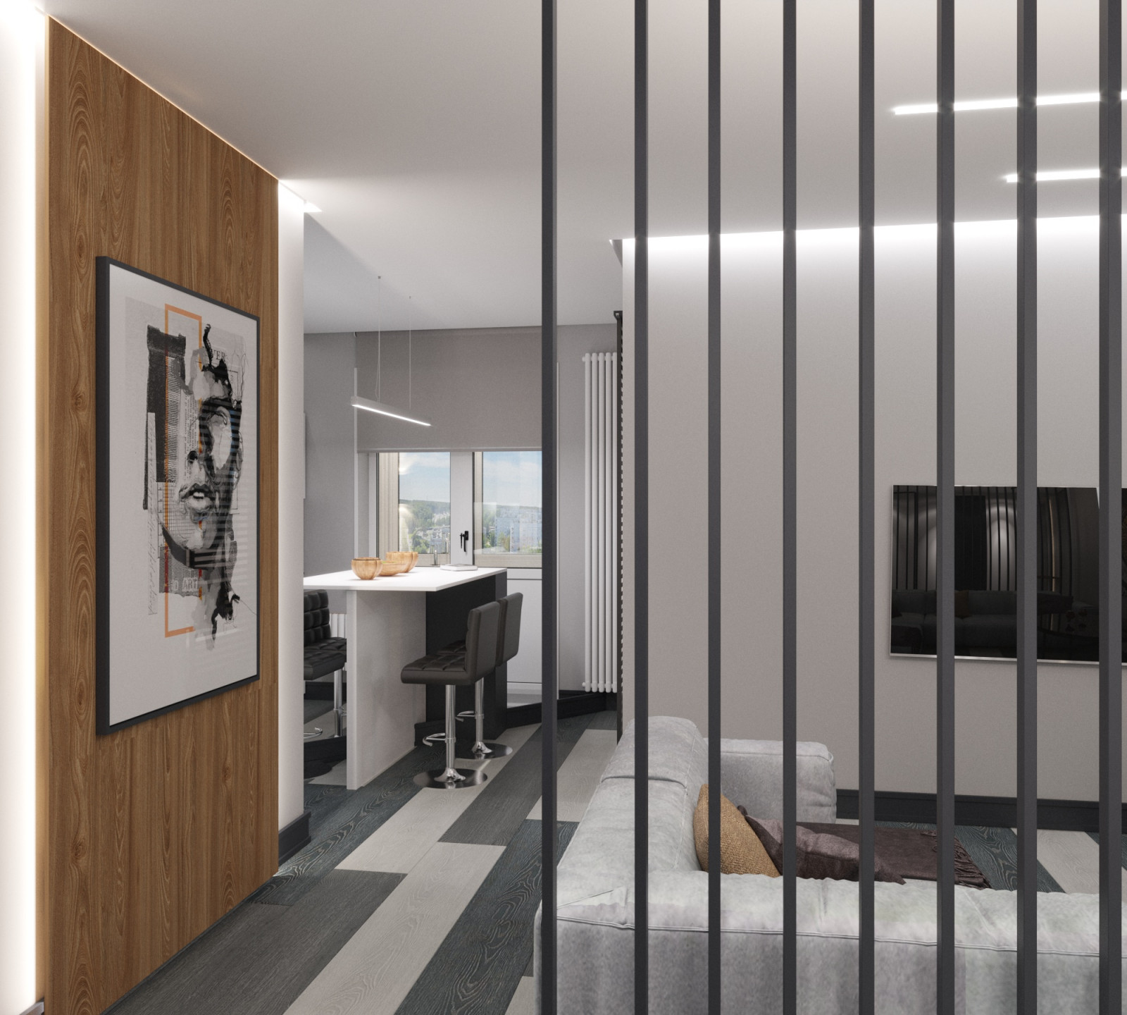 Black and white apartment
