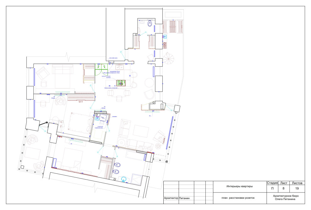 Эскизный проект квартиры в  стиле ЛОФТ в Санкт-Петербурге