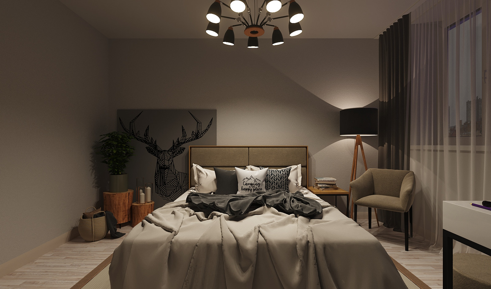 Спальня в скандинавском стиле