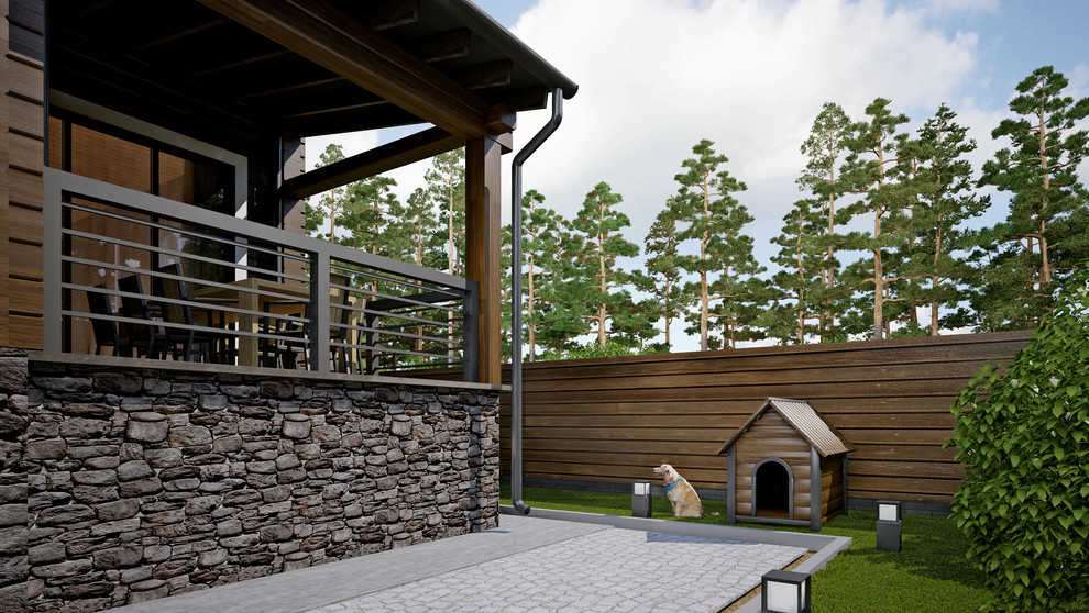 Проект дома из клееного бруса WOOD RESIDENCE 400 м^2
