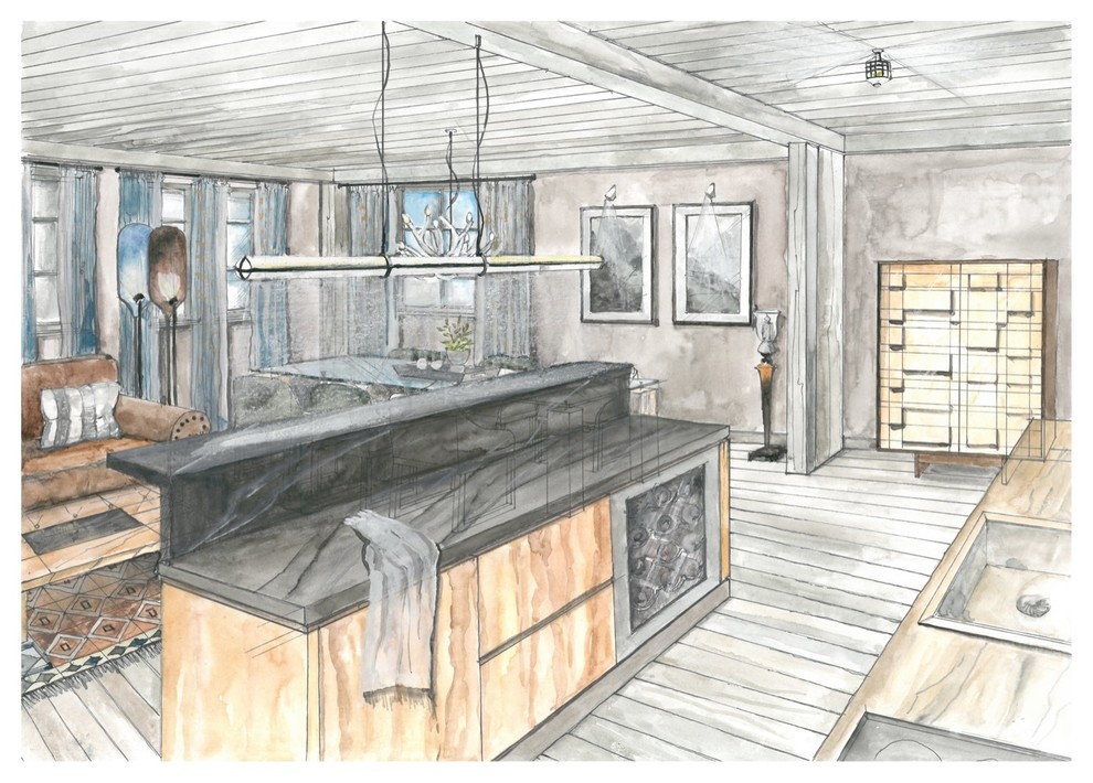 Эскизный проект дома в стиле шале